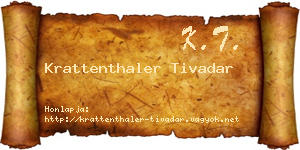 Krattenthaler Tivadar névjegykártya